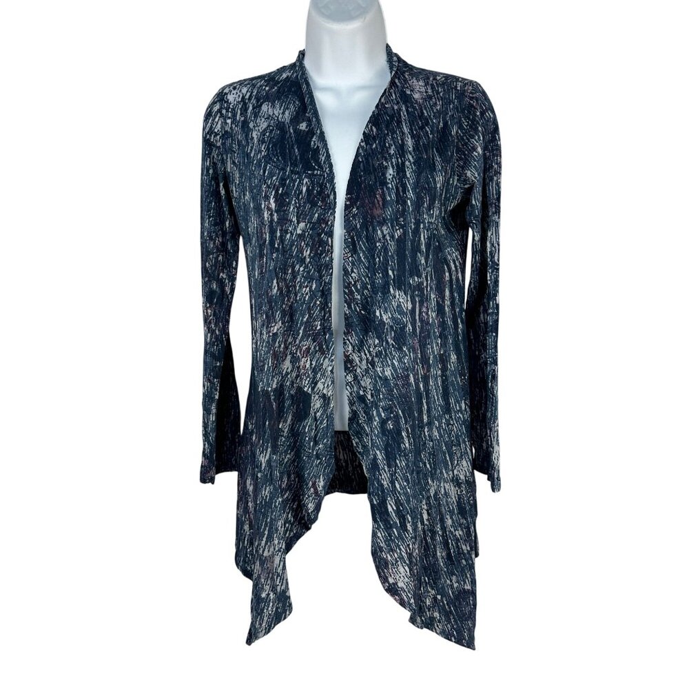 Xhilaration Navy Open Front Waterfall Cardigan Draped Lightweight Size Small